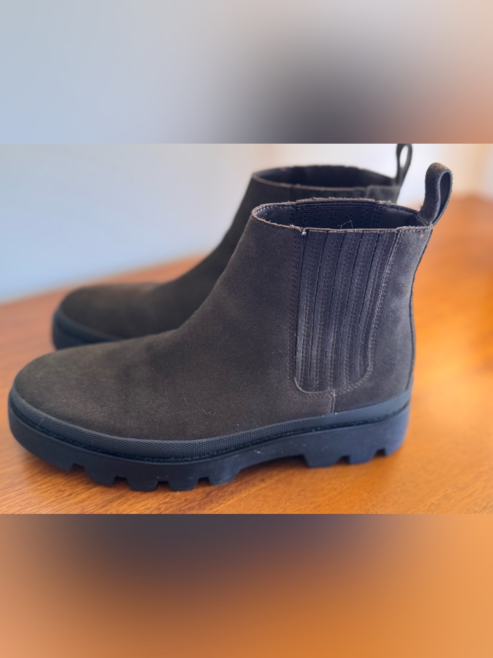 Michael Kors Men’s Suede Lug Sole Chelsea Boots -Dark Chocolate Brown - Size 9.5